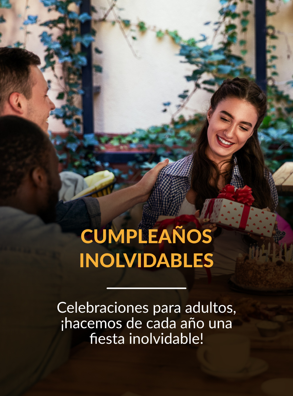 Celebración de eventos sociales en el restaurante Casa San Pedro.